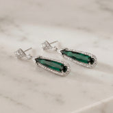 Green Tourmaline & Diamond Drop Earrings