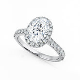 Oval Diamond Halo Engagement Ring