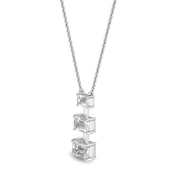 Emerald Cut Lab Grown Diamond Drop Pendant