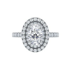 Double Halo Oval Diamond Engagement Ring