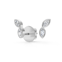 Bezel Set Marquise Diamond Stud Earrings