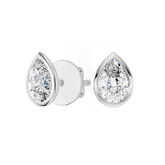Bezel Set Lab Grown Pear Diamond Stud Earrings