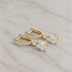 Lab Grown Diamond Drop Huggie Earrings