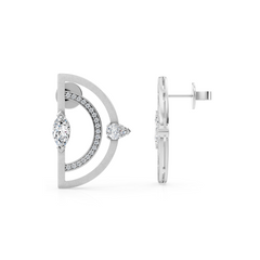 Geometric Marquise and Pear Diamond Earrings