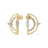 Geometric Marquise and Pear Diamond Earrings