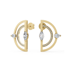 Geometric Marquise and Pear Diamond Earrings