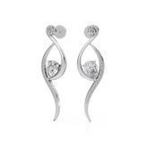 Pear Shape Lab Diamond Spiral Earrings