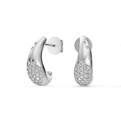 Abstract Gold and Diamond Dome Earrings
