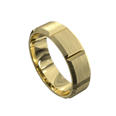 Men's Beveled Edge Brick Wedding Ring