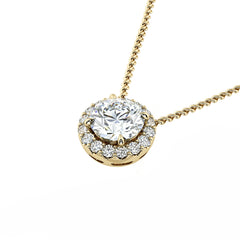 Round Diamond Halo Pendant