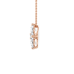 Round Lab Grown Diamond Clover Pendant