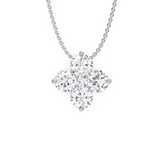 Round Lab Grown Diamond Clover Pendant
