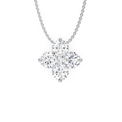Round Lab Grown Diamond Clover Pendant