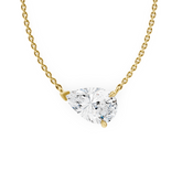 East-West Lab Grown Pear Diamond Solitaire Necklace