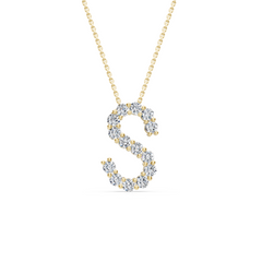 Lab Grown Diamond Initial Pendant With Chain