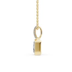 East West Bezel Set Emerald Cut Lab Diamond Pendant With Chain