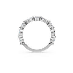 Marquise and Round Lab Grown Diamond Wedding Band