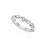 Marquise and Round Lab Grown Diamond Wedding Band