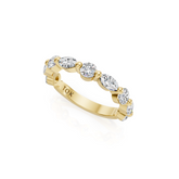 Marquise and Round Natural Diamond Wedding Band