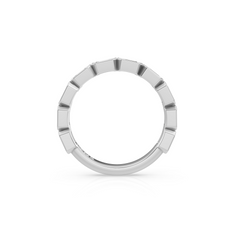 Emerald Cut Lab Grown Diamond Bezel Set Wedding Band