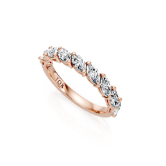 Claw Set Marquise Lab Grown Diamond Wedding Band