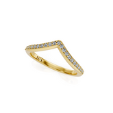 Natural Diamond Chevron Wedding Band