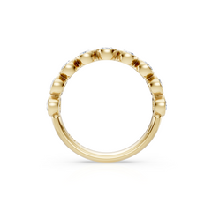 Oval Natural Diamond Bezel Set Wedding Band