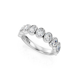 Oval Lab Grown Diamond Bezel Set Wedding Band