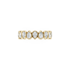 Pear Shaped Lab Grown Diamond Bezel Set Wedding Band
