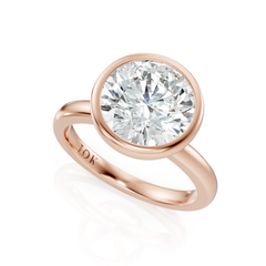 Round Bezel Set Diamond Solitaire Engagement Ring