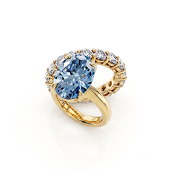 Lab Grown Blue Diamond Wrap Cocktail Ring