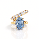Lab Grown Blue Diamond Wrap Cocktail Ring