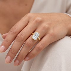 Semi Bezel Radiant Cut Diamond Solitaire Engagement Ring