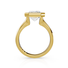 Semi Bezel Radiant Cut Diamond Solitaire Engagement Ring