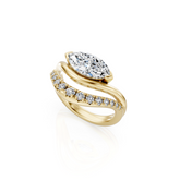 East West Marquise Natural Diamond Engagement Ring