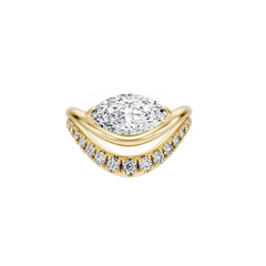 East West Marquise Natural Diamond Engagement Ring