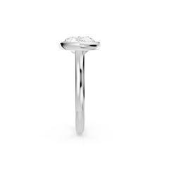 East West Bezel Set Pear Natural Diamond Solitaire Engagement Ring