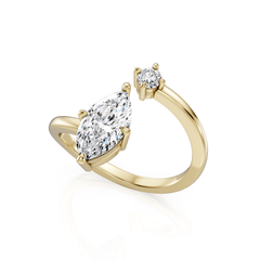 Marquise Lab Diamond Twist Ring