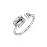 Emerald Cut Diamond Open Stackable Band