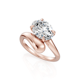 East-West Oval Lab Grown Diamond Wrap Engagement Ring