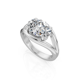East-West Oval Lab Grown Diamond Split Band Engagement Ring