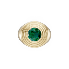 Emerald Domed Pinky Ring
