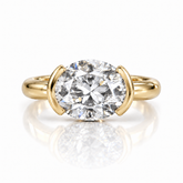 East West Oval Cut Lab Diamond Pinky Ring