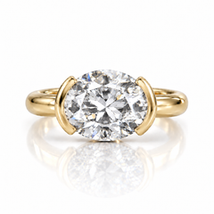East West Oval Cut Lab Diamond Pinky Ring