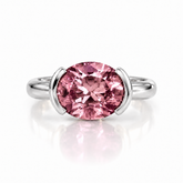 East West Oval Cut Tourmaline Pinky Ring
