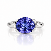 East West Oval Cut Tanzanite Pinky Ring