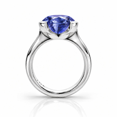 East West Oval Cut Tanzanite Pinky Ring