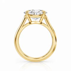 East West Oval Diamond Four Claw Solitaire Engagement Ring