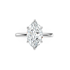 Marquise Shape Natural Diamond Solitaire Engagement Ring