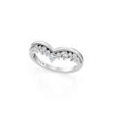Lab Grown Diamond Chevron & Crown Wedding Band